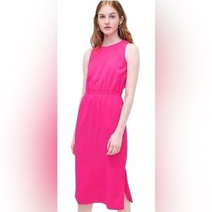 J. Crew Button-back Midi Dress - Neon Flamingo Pink Size 10